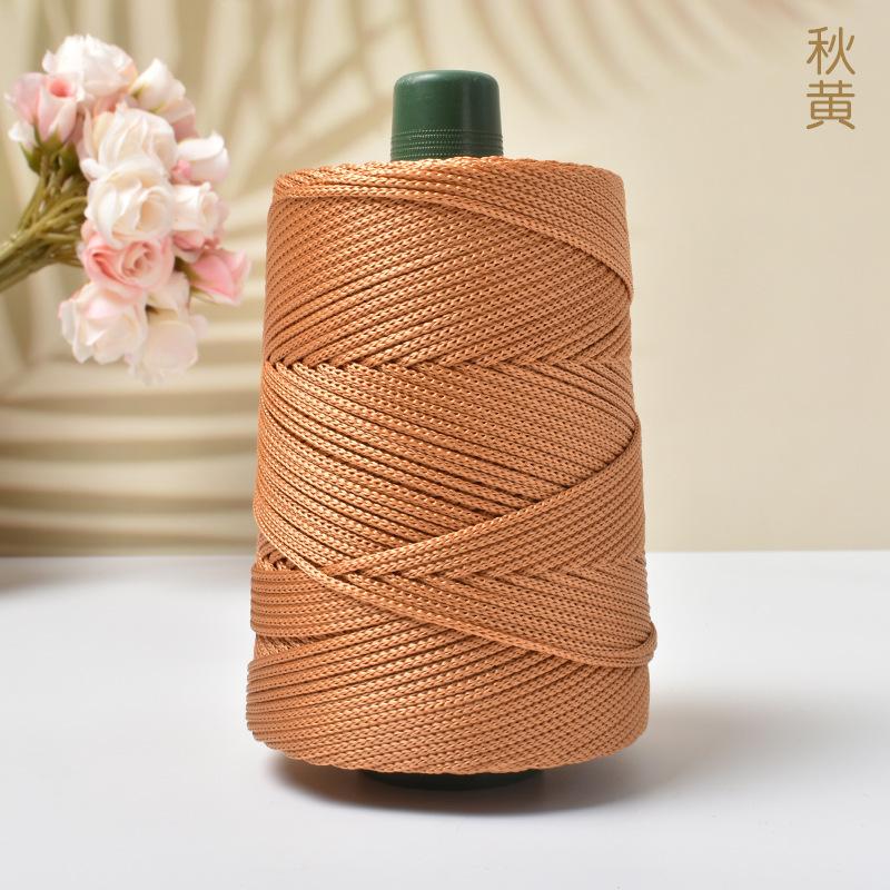 Light-Weight Ice Silk Yarn for Summer DIY Hand-Woven Sun Hat Bag Shoes Cushion Craft Rope Hollow Wool Crocheting Cushion