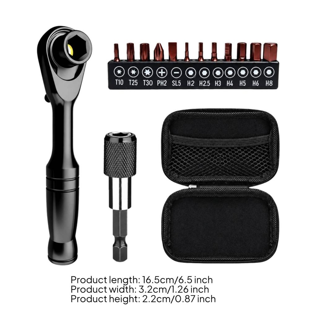 Ratchet Wrench Set with Bits FastRelease Bit Holder Reversible Interchangeable