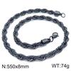 Hip-hop Style Vacuum Plating Black Titanium Steel Men's and Women's Winding Ladder Twist Necklace
