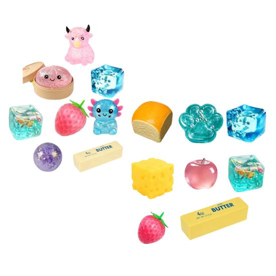 8Pcs Sugar Squeeze Toys, Soft TPR Stress Relief Fidget Toy for Adults, Anxiety Calming Sensory Toys, Party Gift