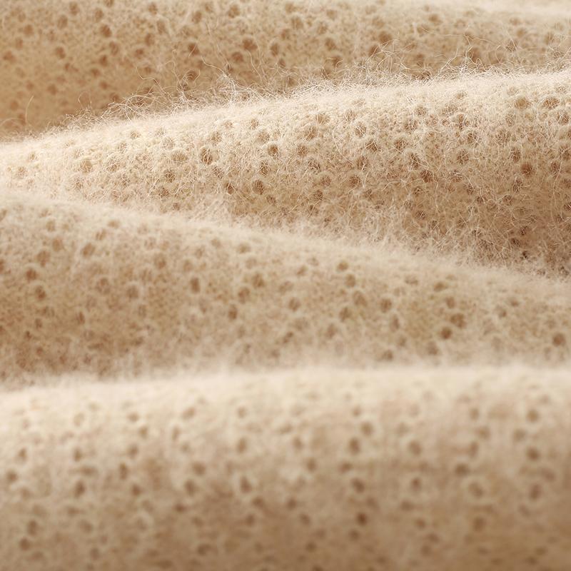 Damen Kaschmirpullover Qinghe Kaschmir 30% Kaschmir 30% Nerz 30% Wolle 10% Nylon Dicker Kaschmirpullover für Damen im Herbst und Winter, weich und warm