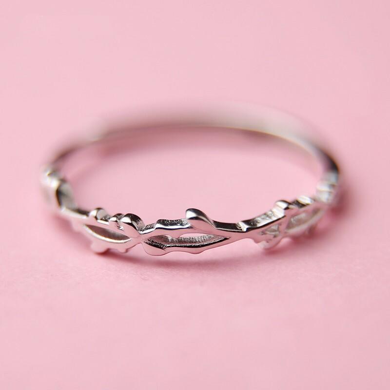 Xiaomi Vintage Branch Leaf BFCLUB  Silver Color Ring Opening Ring For Women Jewelry Gift Dropshipping