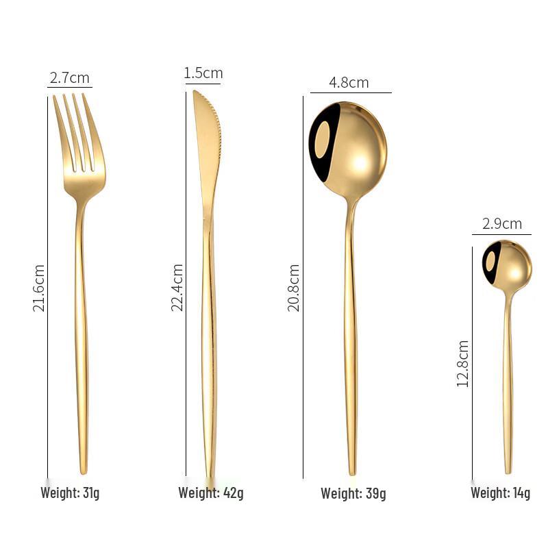

Abay Gold Portugal Style 304L Stainless Steel 8-Piece Cutlery Set