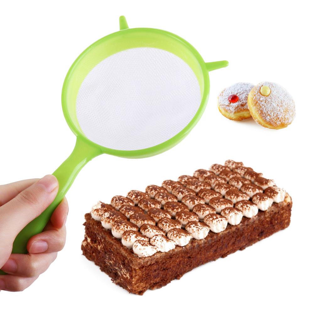 

Juice Spice Kitchen Tools with Long Handle Hangable Colander Coffee Filter Tea Strainer Flour Sieve зелёный