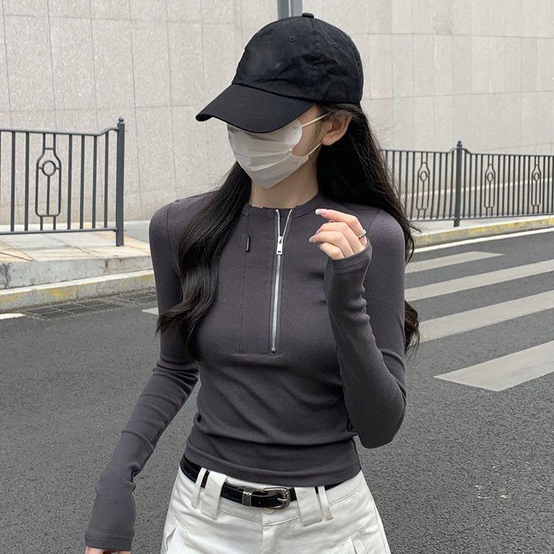 Polyester American Swagger Fierce Sister Half-Zip Cropped Women's Autumn/Winter Base Layer Shirt