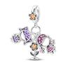 925 Copper Purple Series Beads Clip Flower Heart Star Charms Butterfly Grapes Dangle Fit Original Bangle Bracelet Zircon Gift