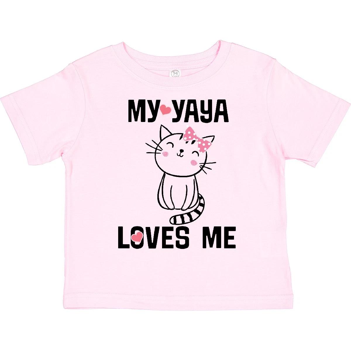 Inktastic My Yaya Loves Me Girls Toddler T-Shirt Cat Cute Child Preschooler Kid 160