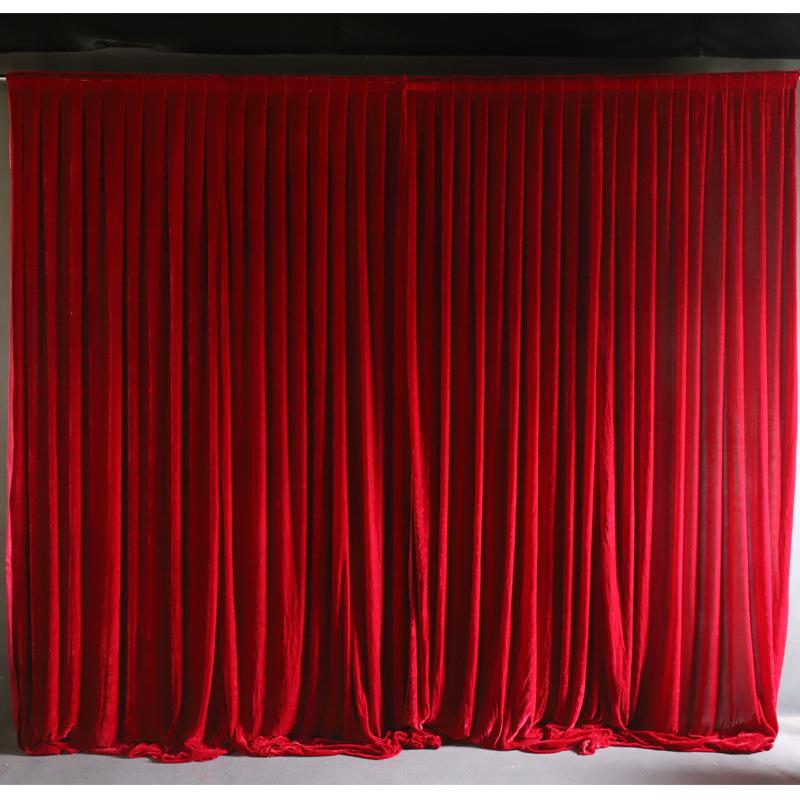 

Золотий Оксамитовий Весільний Фон: Марлева завіса в китайському театральному стилі, винного червоного кольору, для банкету заручин. 4m Height * 6m Width