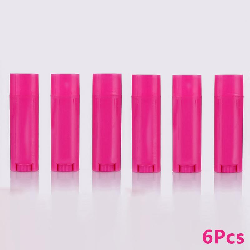 6Pcs/lot 4.5g Rotate Empty Oval Lip Balm Tube Plastic White Solid Perfume Deodorant Containers Portable Makeup Lipstick Tubes
