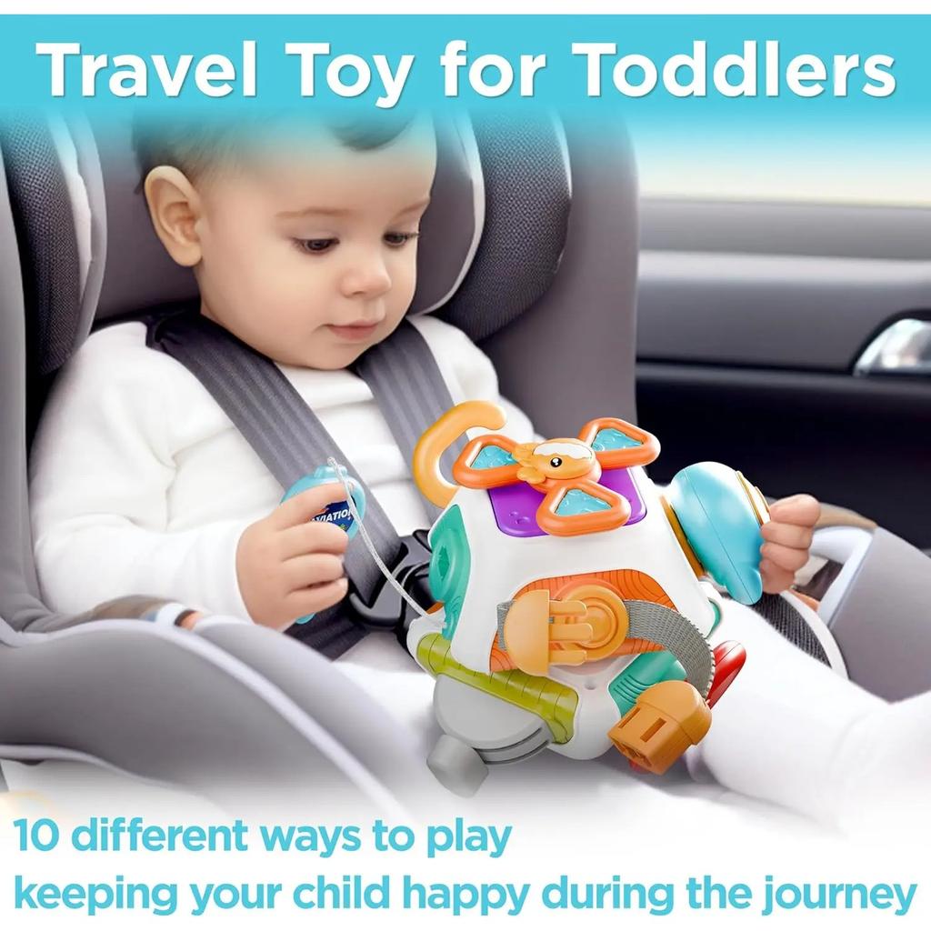 Baby Busy Board Cube Montessori senzorické hračky pro batolata Vzdělávací vzdělávací aktivity Cestování Hračka Lock Box Jemná motorika