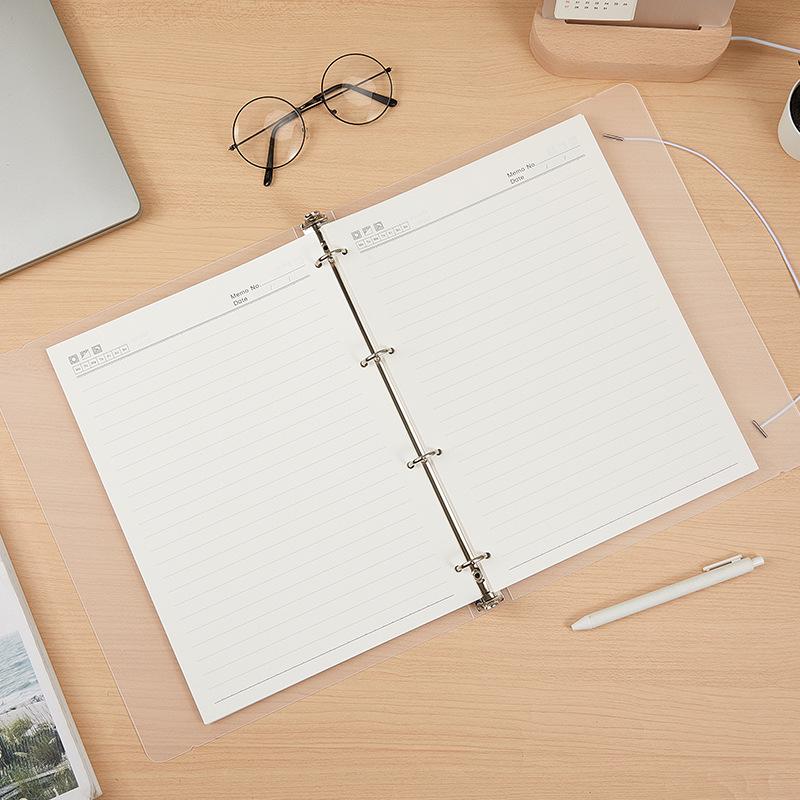 Premium Frosted A4 Binder with Ribbon Insert & Transparent PP Loose-Leaf Folder