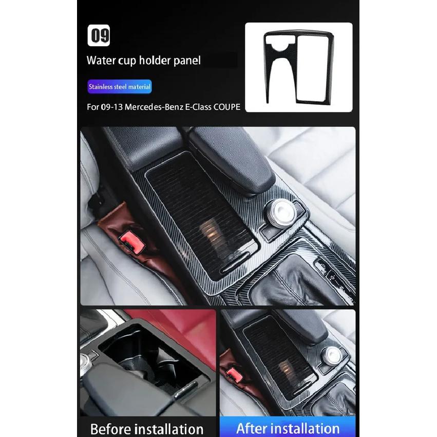 Kohlefaser Mittelkonsole Schalthebel Panel Abdeckung Für Mercedes Benz E-Klasse W212 W207 Coupe E260 E350 Armlehnenbox Dekoration