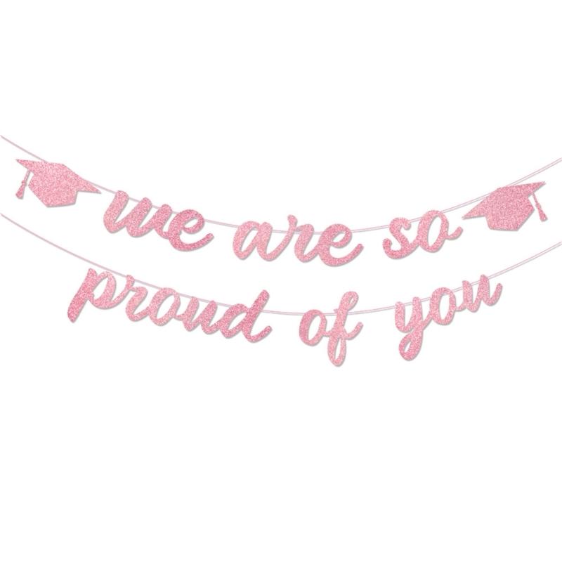 Graduation Decoration Banners With Glittering Finish Multipurpose Hanging Streamers 3 Color Option