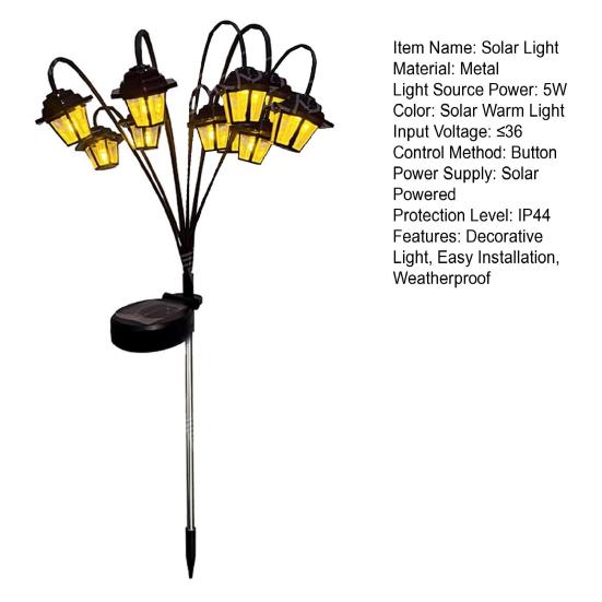 Garden Solar Light Outdoor Solar Powered Decorative Lanterns Ground Insert Waterproof Landscape Lighting for Pathway Driveway Porch Lawn Patio Yard