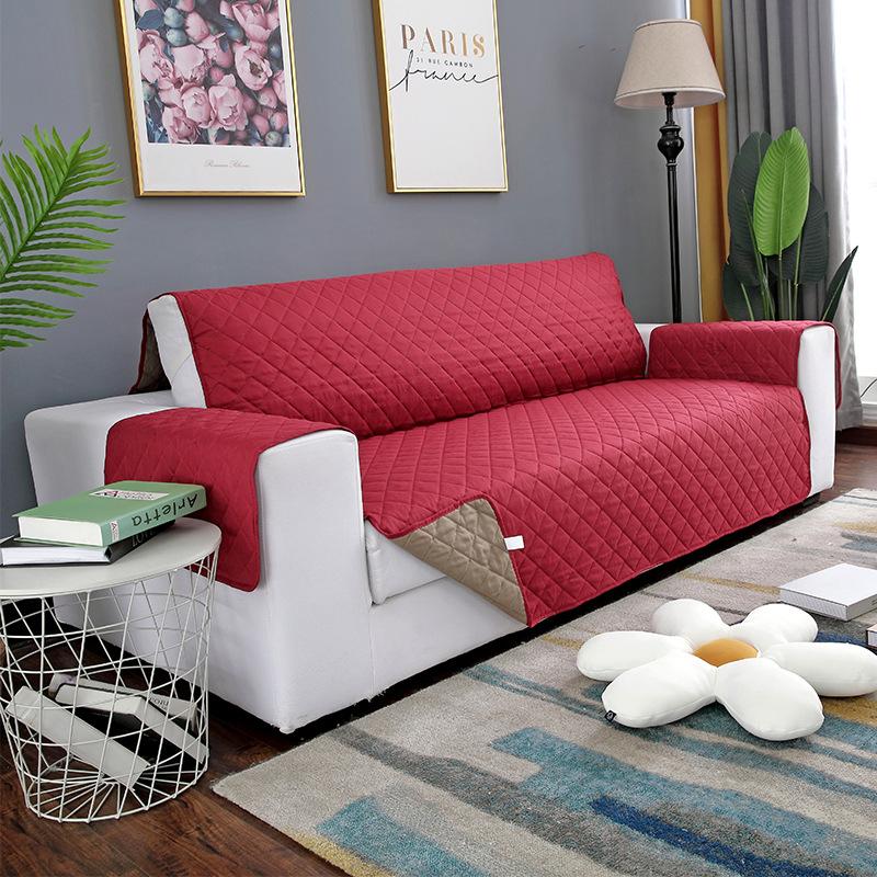 

Однотонная двухсторонняя интегрированная подушка для дивана для домашних животных, защитная подушка для дивана-реклайнера, чехол для трехместного дивана 53*196cm