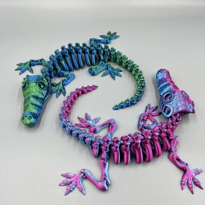 3D Printed Movable Joints Crocodile Figurine Desk Toys Home Decor Articulated Creative Toys Childre Gifts Fashion Miniatures