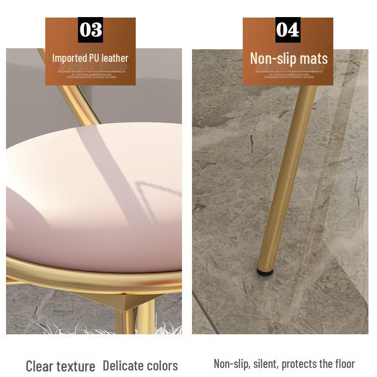 Princess Butterfly Makeup Chair with Detachable Backrest - Ideal for Small Apartment Bedrooms and Vanity Spaces