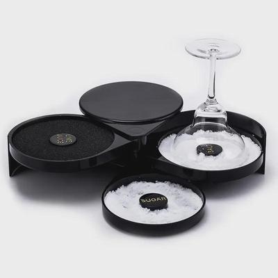 Bartender Triple-Layer Plastic Cocktail Salt/Sugar Rim Box, Customizable with Logo for Margaritas.