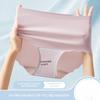 Plus Size Women's Summer Thin Ice Silk Non Mark Quick Drying Cotton Extended Crotch High Waist Briefs