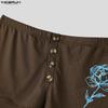 INCERUN Men's Elastic Waist Print Slim Fit Gym Shorts Athletic Workout Short Pants Sleep Bottom