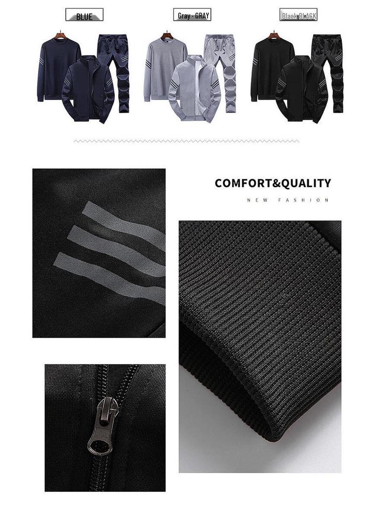 2025 Men's Spring Sportswear Set: Hoodie, Zip-Up Jacket, Autumn Style 3-Piece
