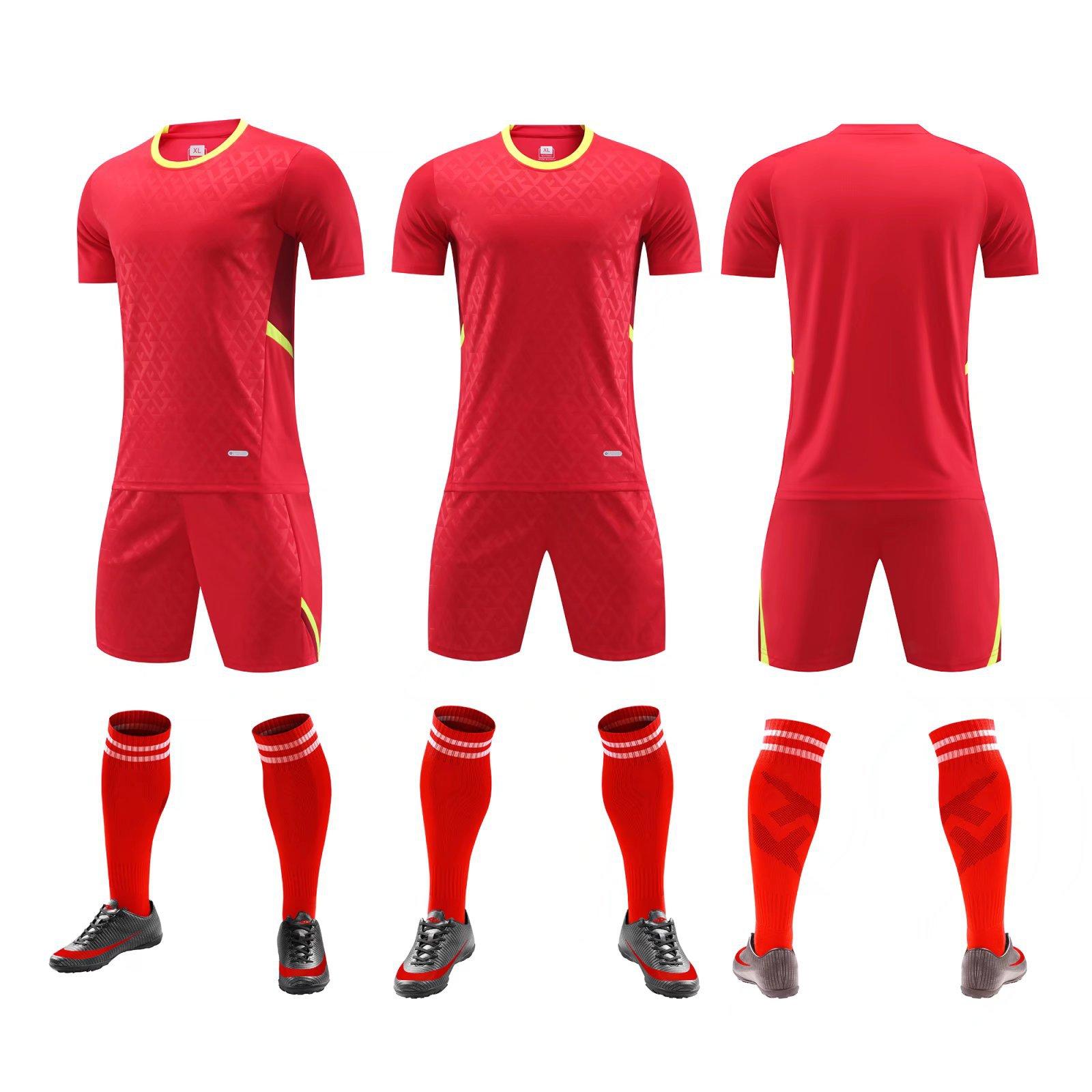 

Youth Football Suit Set Breathable Sweat-Absorbing Football Match Training Suit Adult Children S Football Suit Personalized Printing Children 3xs (height 120-130) красный