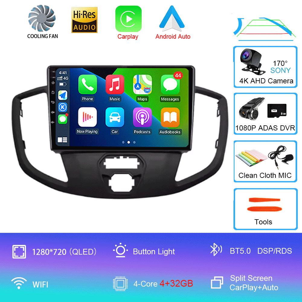 Car Radio Android 14 Auto For Ford Transit 2015 2016-2018  Central Multimedia Car Stereo Receiver GPS Navigation Autoradio