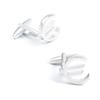 High End Electroplated Silver Euro Logo Metal Cufflinks Men's French Shirt