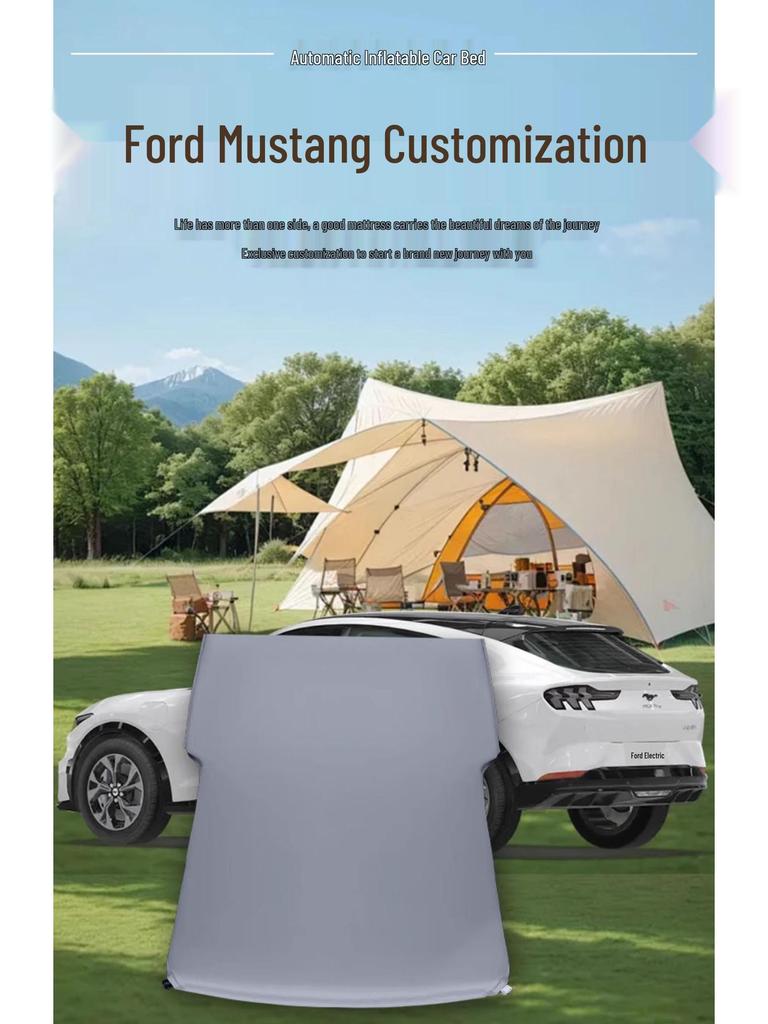 Ford Mustang Inflatable Car Mattress: Automatic Rear Seat Sleeping Pad for Trunk