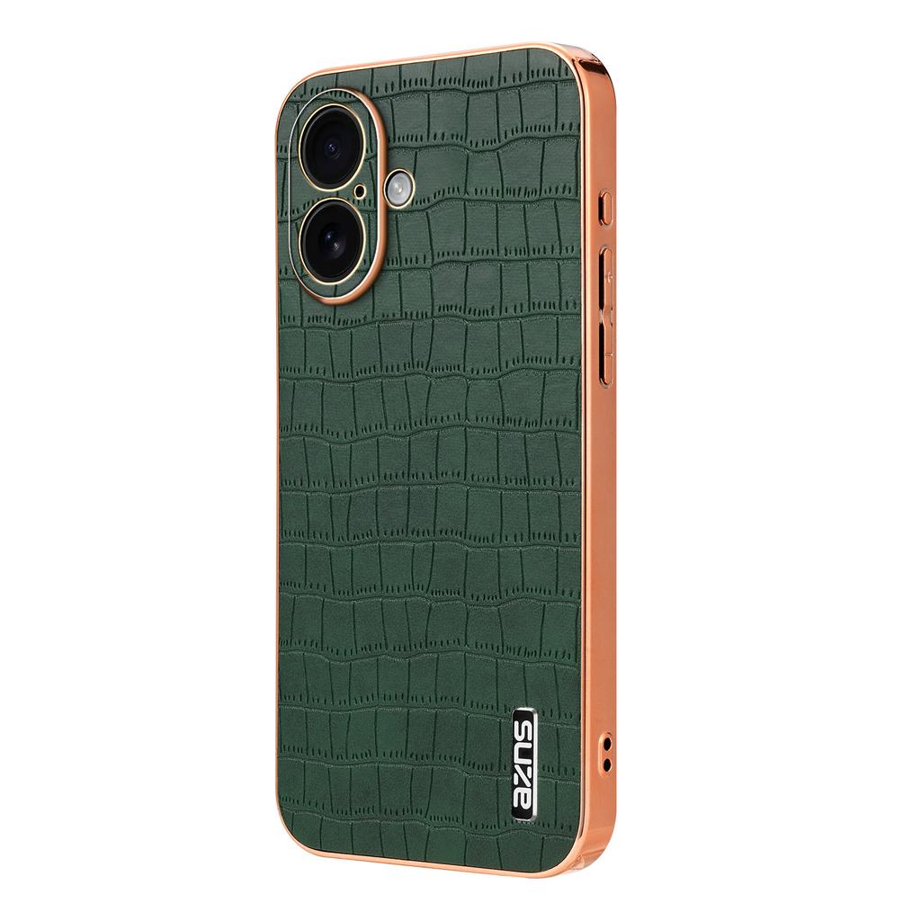 AZNS For iPhone 17 Case Electroplating Crocodile Texture PU+TPU Phone Cover