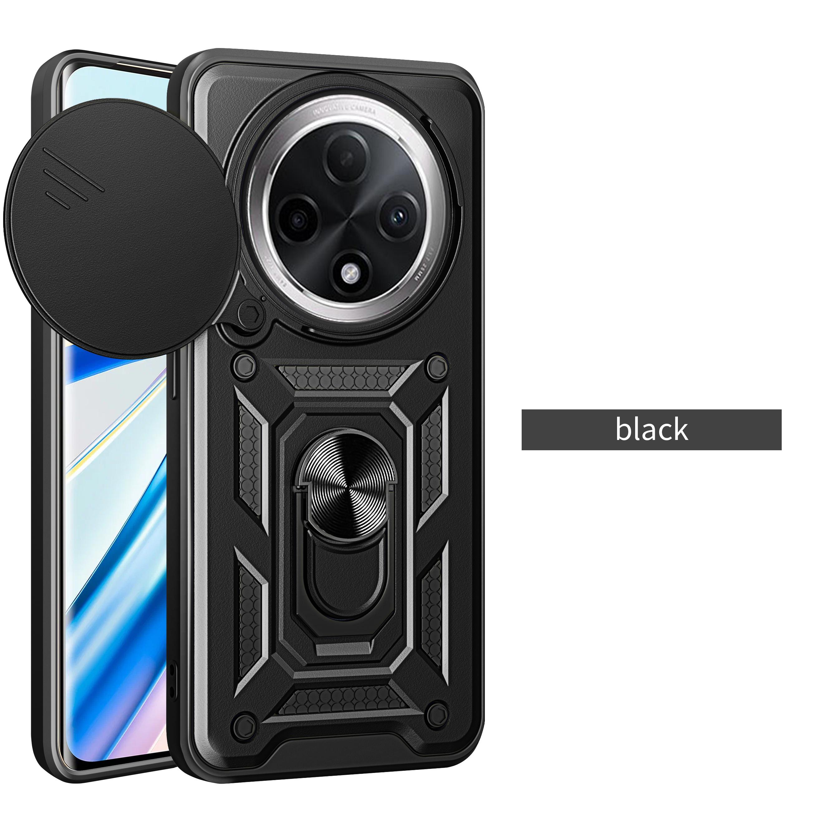 

For Oppo Reno12 F Case OPPO Reno 12F Cover oppo Reno 12 FS Magnetic Ring Holder Armor Phone Case Slide Camera Protect Back Cover OPPO Reno12 FS 5G