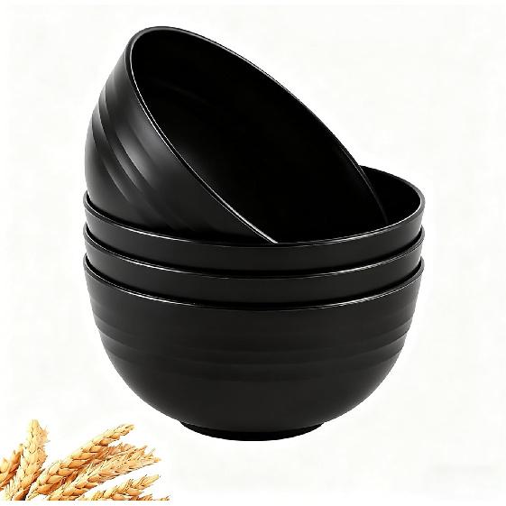 Unbreakable Cereal Bowls Wheat Straw Bowl - Noodle Fruit Soup Bowl Rice Bowls Dishwasher Microwave Safe Cereal Bowl Sets 4Pcs