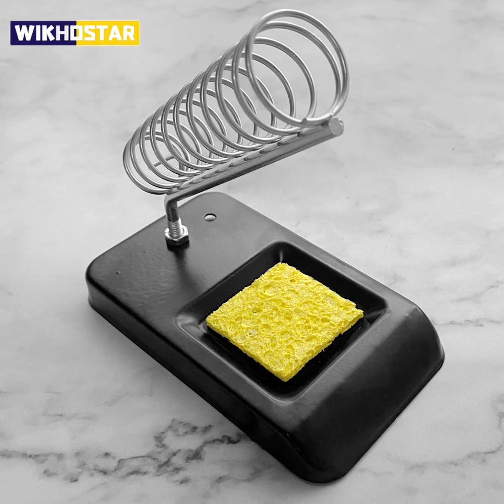 Soldering Iron Stand Portable Holder Soldering Tin Stand with Welding Cleaning Sponge Electric Soldering Iron Accessories