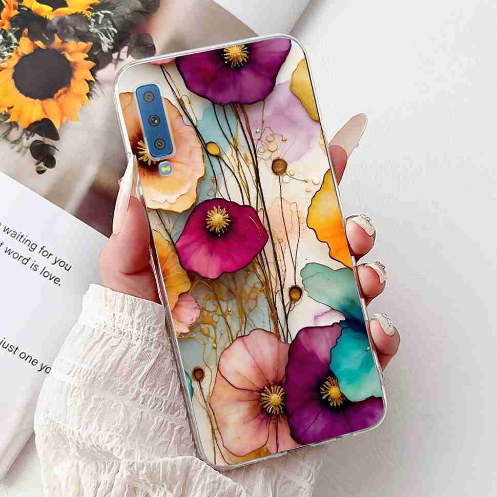For Samsung Galaxy A7 2018 Case SM-A750F Fashion Colorful Butterfly Soft Silicone Cover For Samsung a7 A7 2018 6.0" Cases Bumper