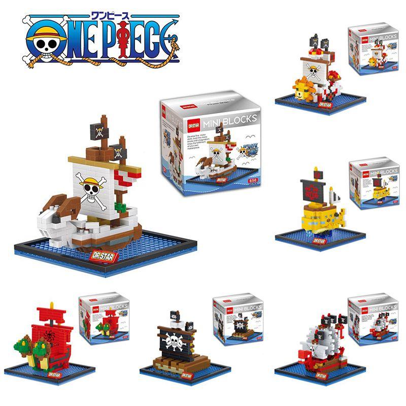 Amazing One Piece Pirate Boat Building Block Toy Mini Figure Collection Ornament