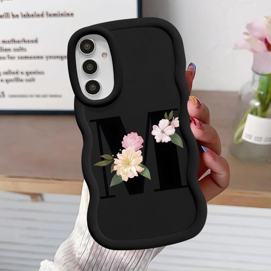 Flower Letters Case for Samsung Galaxy A14 A52 A11 A16 A21s A12 A13 A15 Soft Phone Cover A06 A33 A04 A23 A22 A03 A05 A53