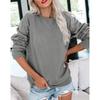 Autumn and Winter Round Neck Long Sleeved Casual Sportswear Solid Color Pullover Loose Women's Sweatshirts