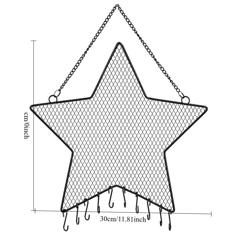 Nordischer Stern Mond Wandgitter Display Metall Schmuckaufhänger für Ohrringe Ohrstecker Accessoires Wanddekoration Haushaltswaren