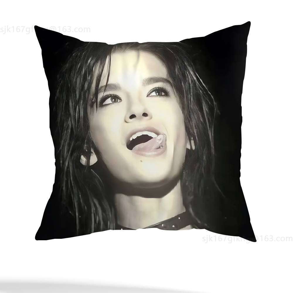 Federa Cuscino Quadrata Stampa Double-Sided Peluche Corto Copricuscino Divano Camera da Letto Comodino T-Tom Kaulitz Bill Kaulitz
