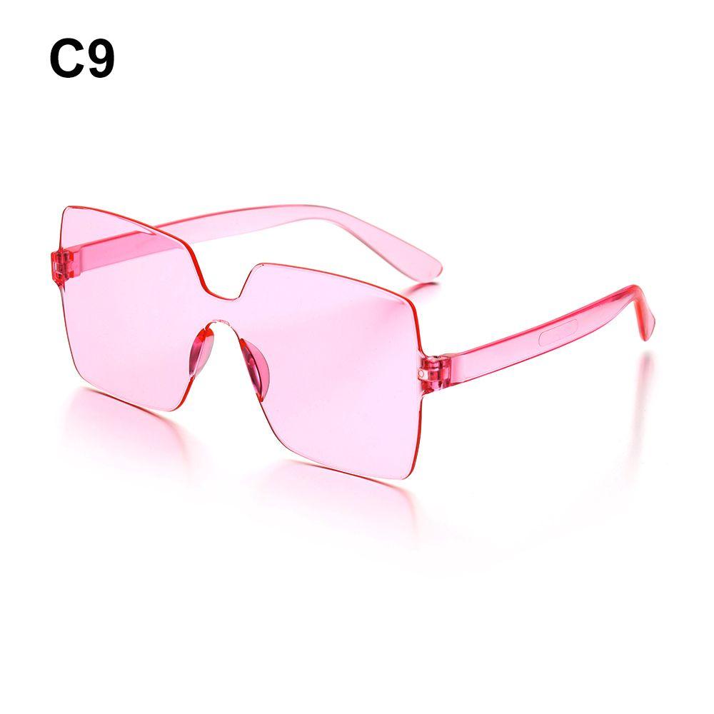 Costume Transparent Candy Color Sunglasses for Women Glasses Rimless Square Sunglasses High Quality High Quality