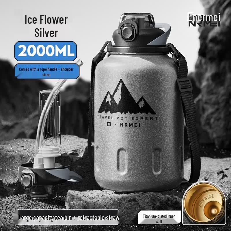 Youluo 2000ML Insulated Water Bottle with Straw
