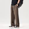 Spring, summer and autumn new solid-color trousers loose straight mopping casual trousers men's trend versatile trousers men's