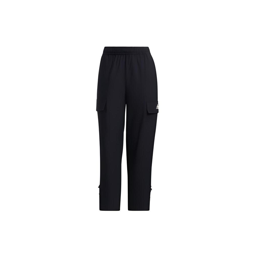Adidas Casual Solid Color Pocket Long Pants Women Bottoms Black GP0666