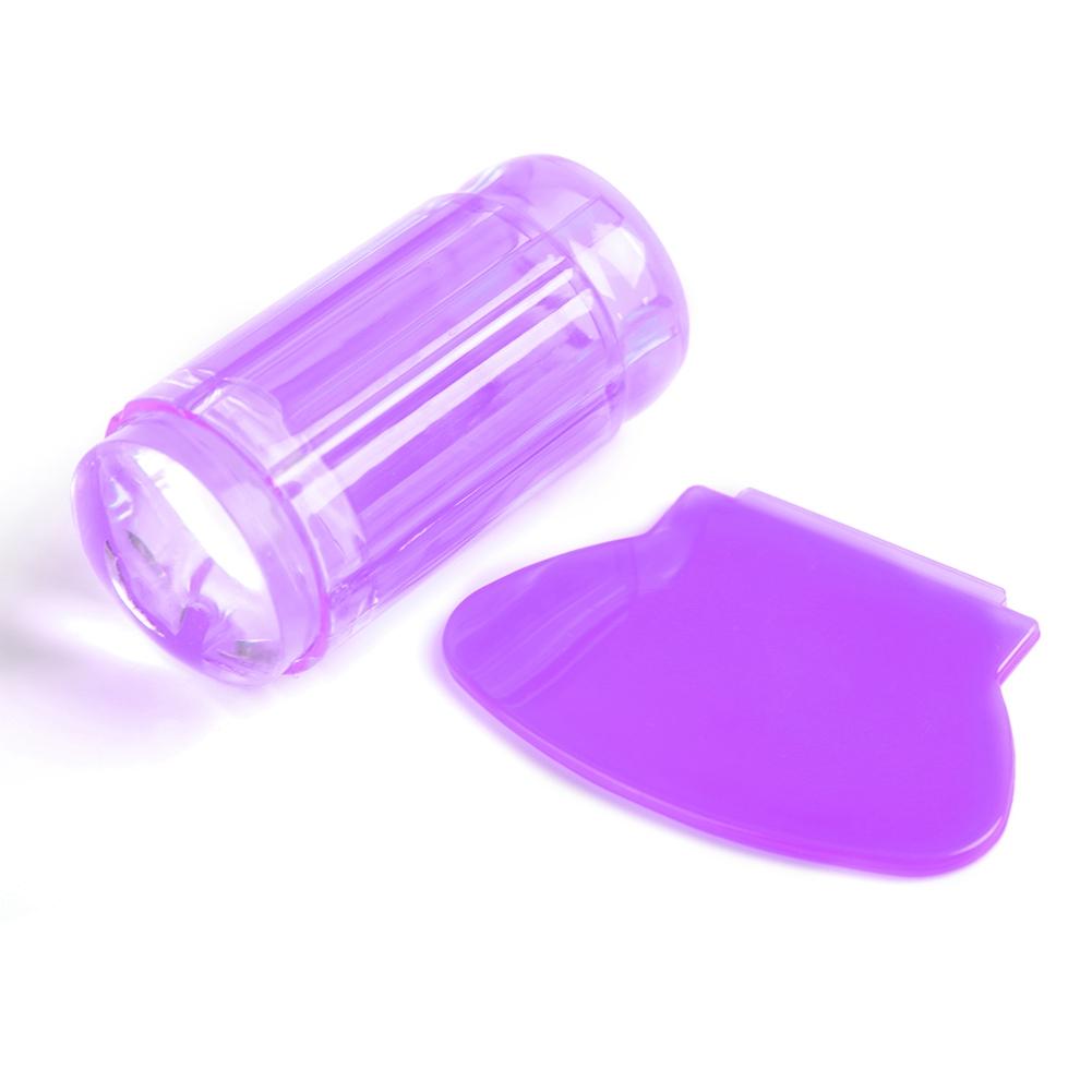 Transparent Silicone Nail Polish Head Stamper Scraper Nail Art Tool (Transparent White)