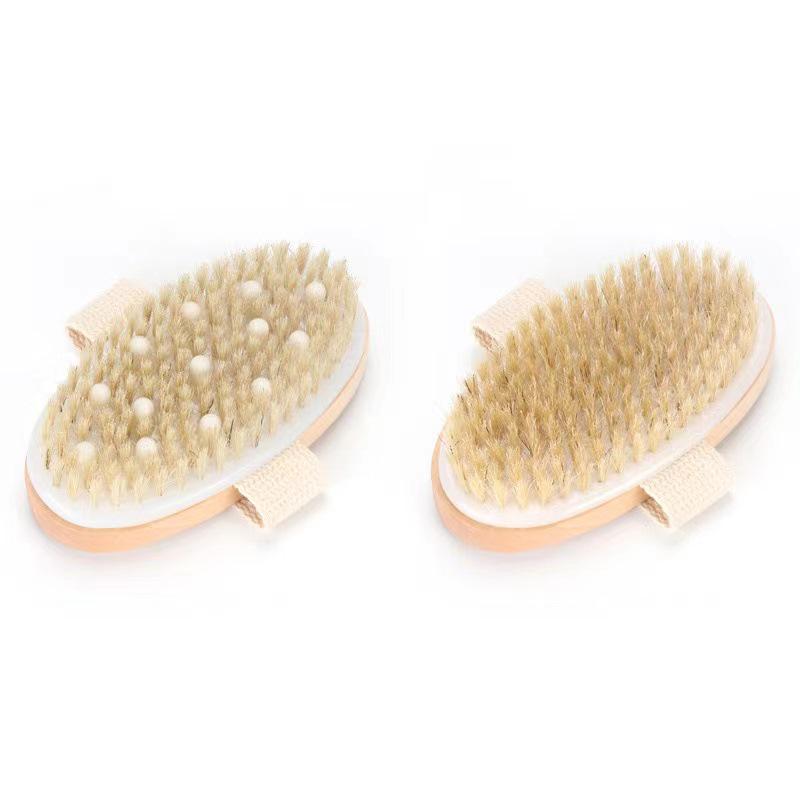 Mujirushi-Style Boar Bristle & Sisal Handheld Exfoliating Bath Brush and Back Scrubber