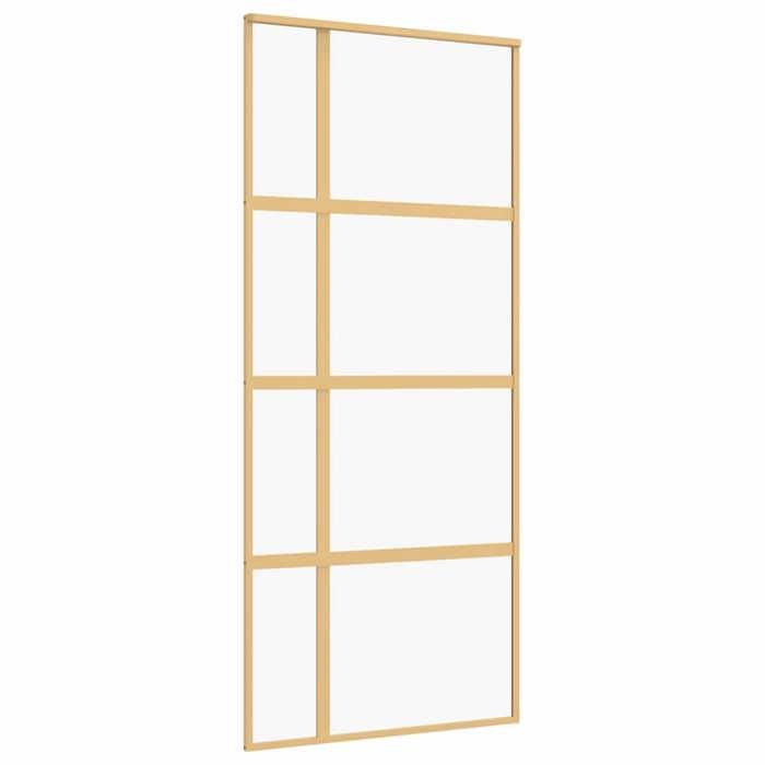 Porte coulissante - Maison Exclusive - Doré - Verre ESG transparent 90 x 205 cm - Cadre aluminium