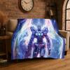 Classic Gundam Cartoon Robot Flannel Blanket Soft Warm Throw Blanket for Bedroom Living Room Bed Travel Camping Picnic Kids