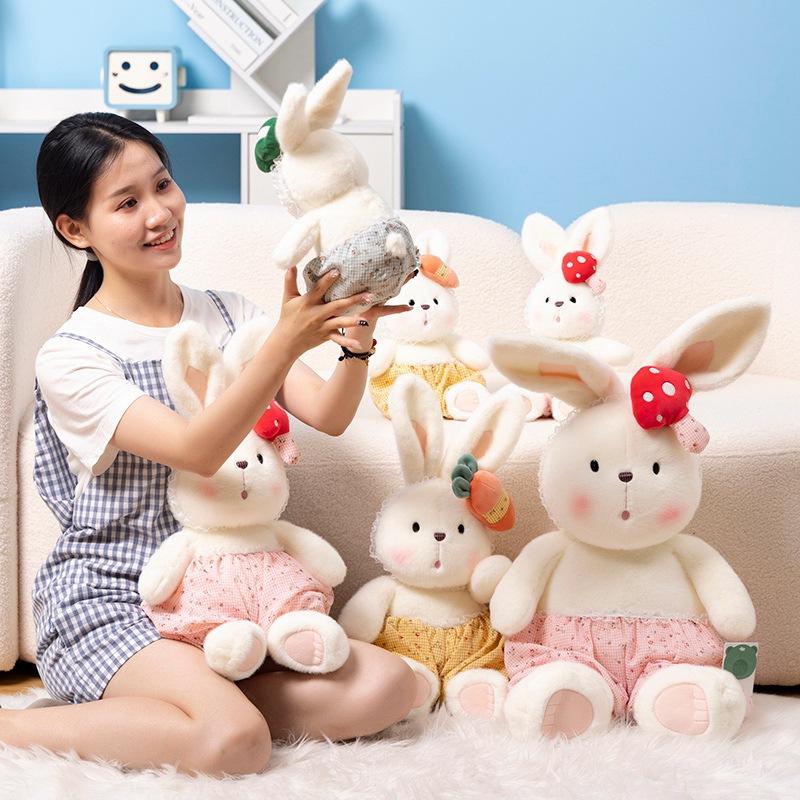 Cute Cute Little Bunny Doll Plush Toy Little White Rabbit Doll Children Soothing Cloth Doll Girl Birthday Gift
