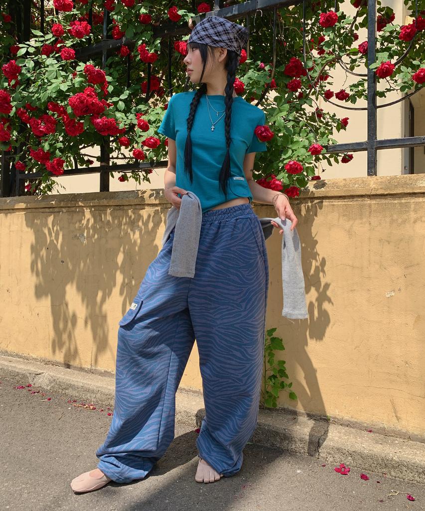 Soheul Zebra Arc Long Pants (Blue)