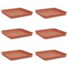 Vierkante Plantenbak 6 stuks Terracotta Rood Plastic